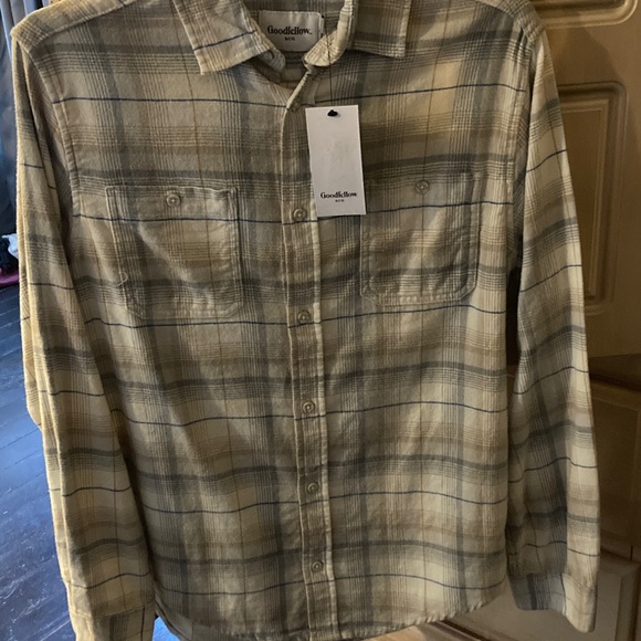 Goodfellow & Co Tan Hoodie and Tan Plaid Shirt brand new with tags size small - Picture 3 of 3